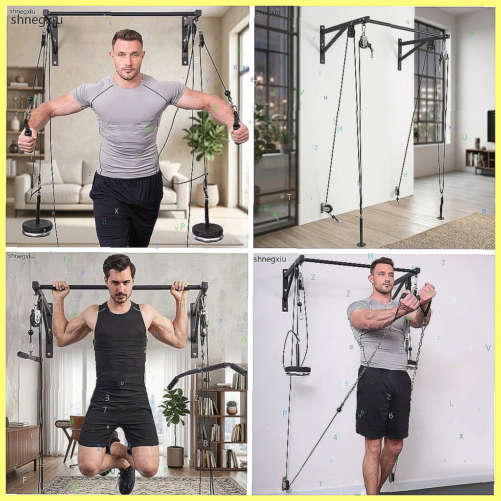 Home Gym Diy - Wandmontiertes DIY-Fitness-Seilzugsystem für Bizeps und Trizeps,