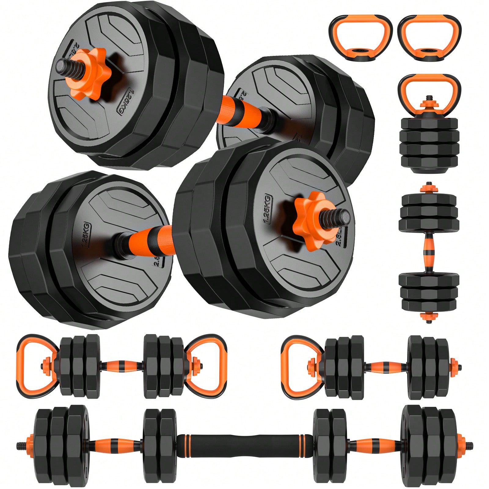 Home Gym Used - GIKPAL 44lb 6-in-1 verstellbares Hantelset, Freihantelset