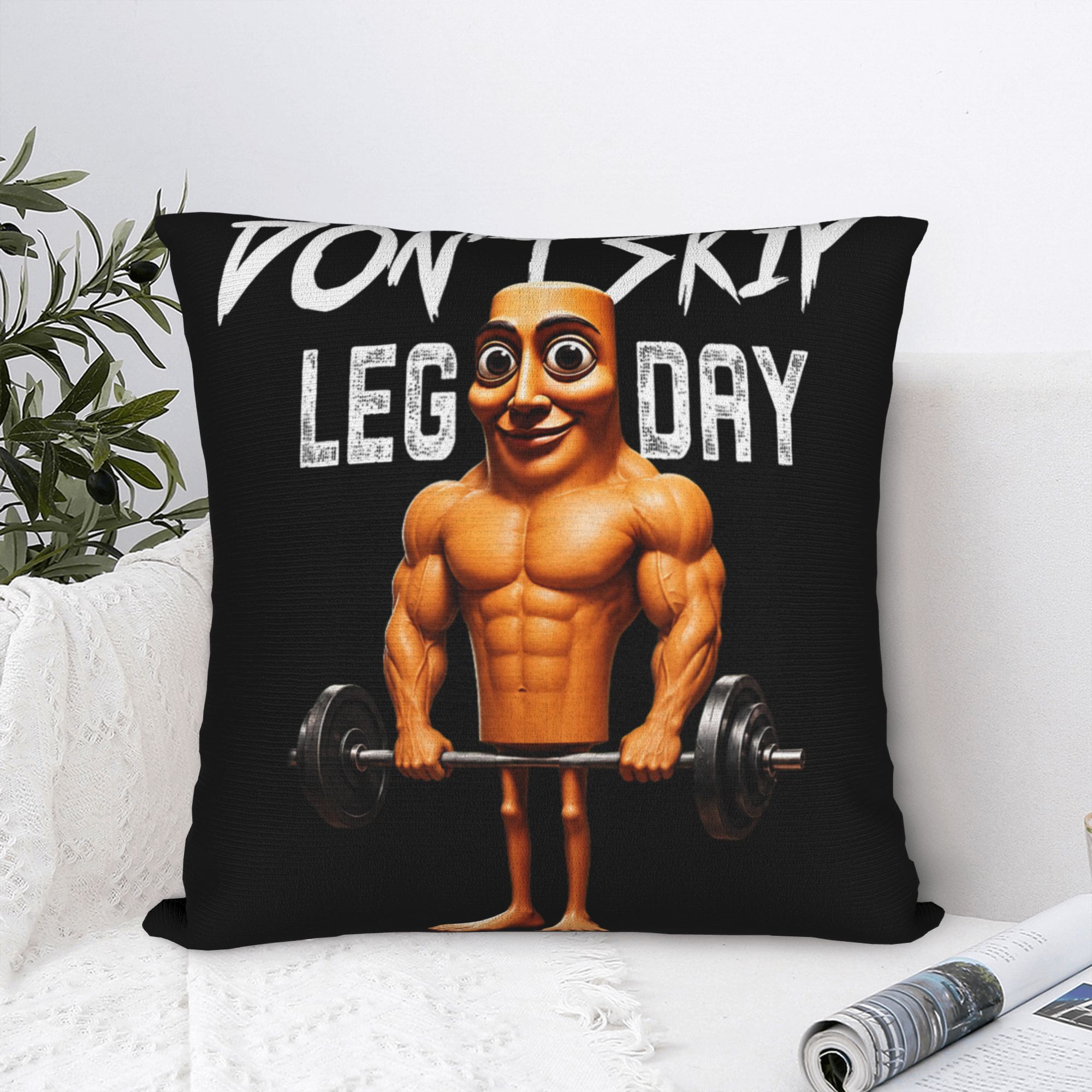 Home Gym Leg Day - Kissenbezug „Don't Skip Leg Day Tung
