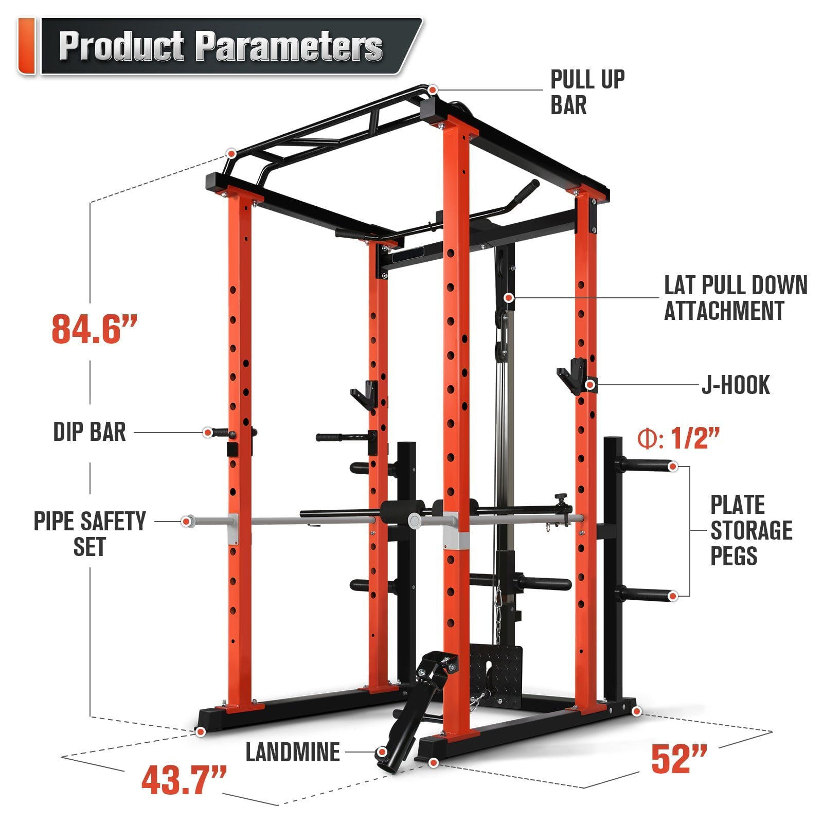 Home Gym Machine - Kommerzieller Multifunktions-Kraftkäfig für Zuhause mit Pulldown-System,