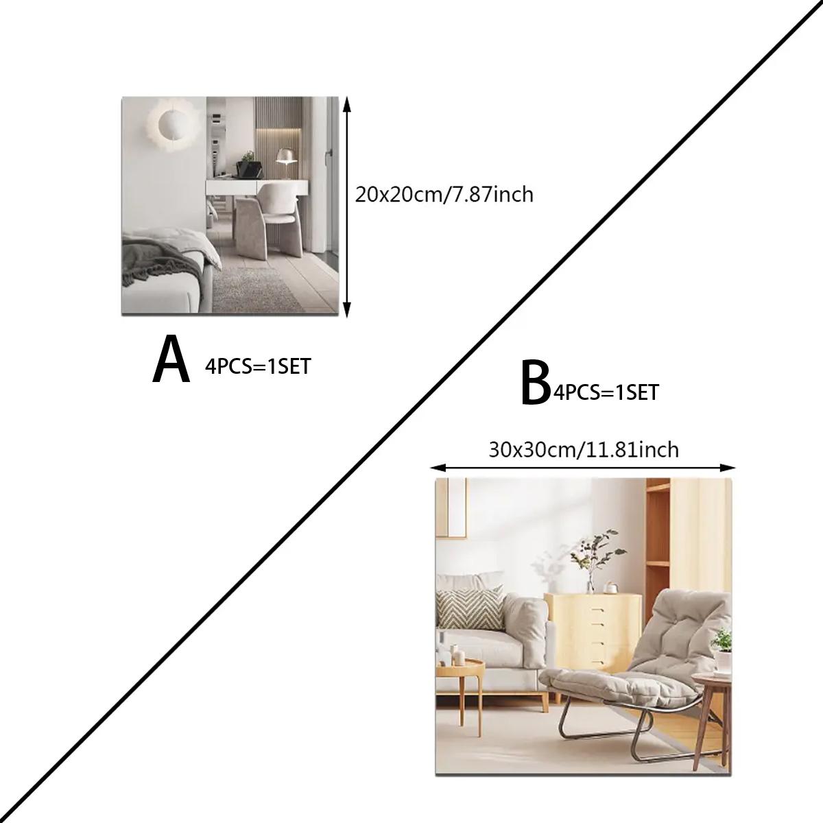 4 Stück Acryl-Spiegel-Wandaufk – Home Gym Diy Bewertung und Preis